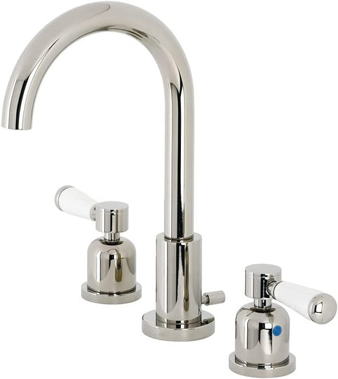 Kingston Brass FSC8929DPL Paris Widespread Bathroom Faucet, 5-3/8 Inch in Spout Reach, Polished Nickel
