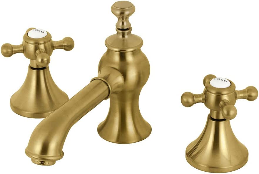 Kingston Brass KC7067BX English Country 8 in. Widespread Bathroom Faucet, Brushed Brass