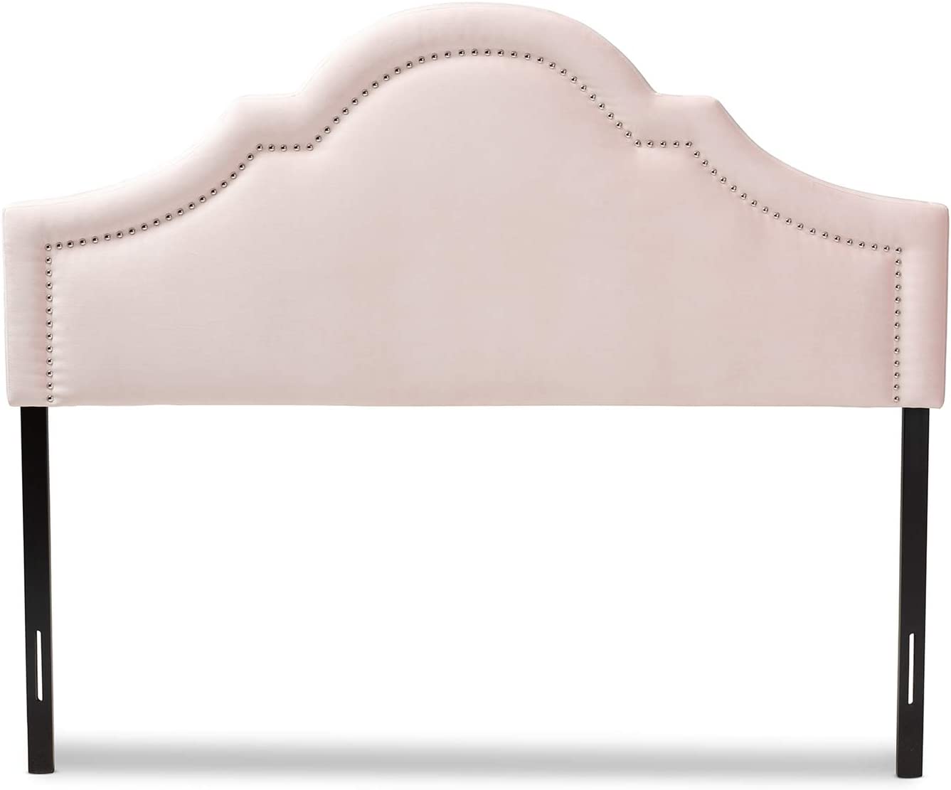 Baxton Studio Rita Modern and Contemporary Light Pink Velvet Fabric Upholstered Full Size Headboard