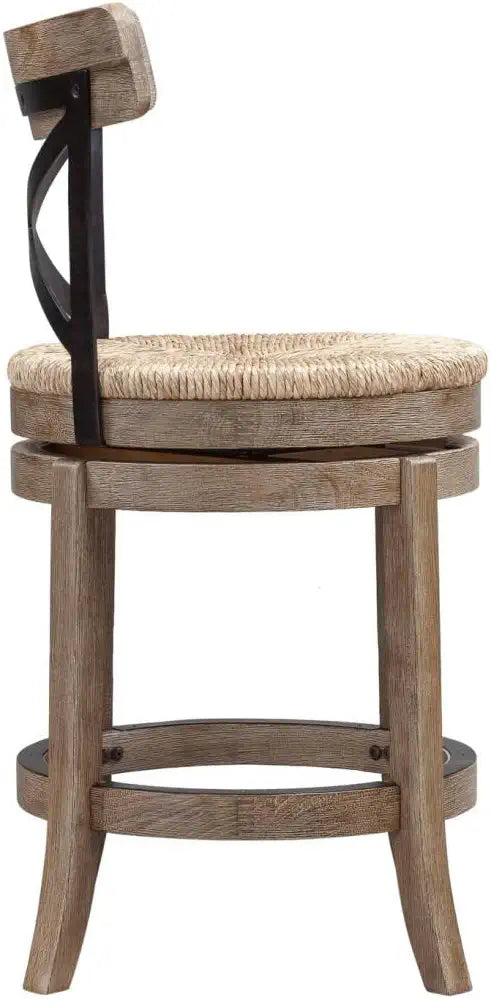 Boraam Myrtle Counter Height Stool, 24-Inch, Wheat Wire-Brush