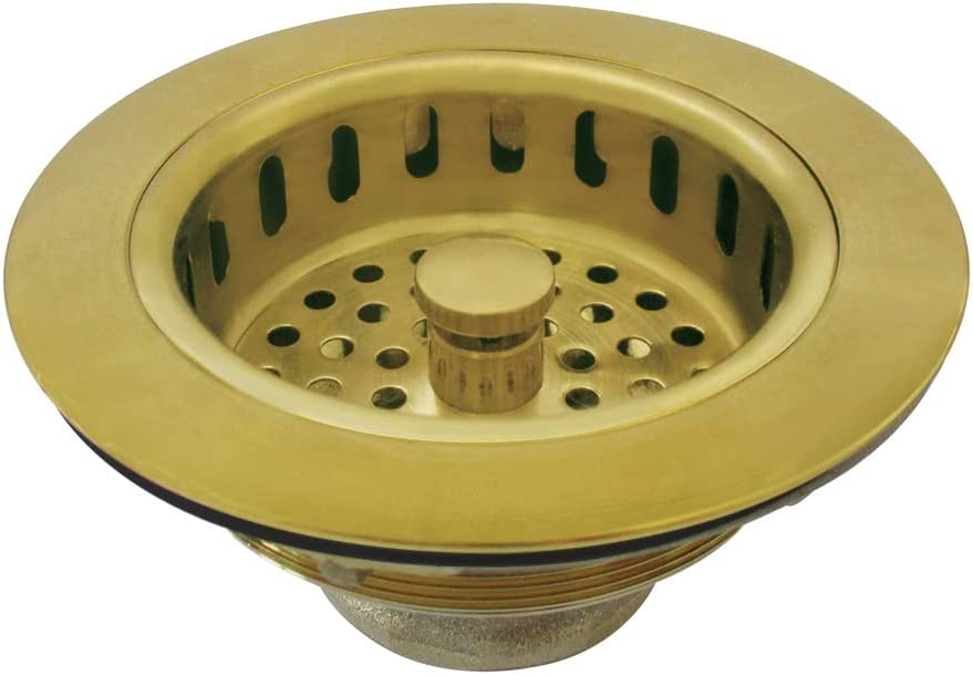 Kingston Brass KBS1007 Made To Match Heavy Duty Kitchen Sink Waste Basket, Brushed Brass