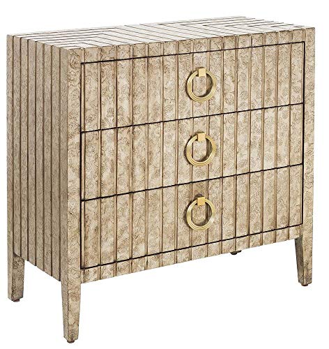 Traditional Stamped Ornate Metal Drawer Chest