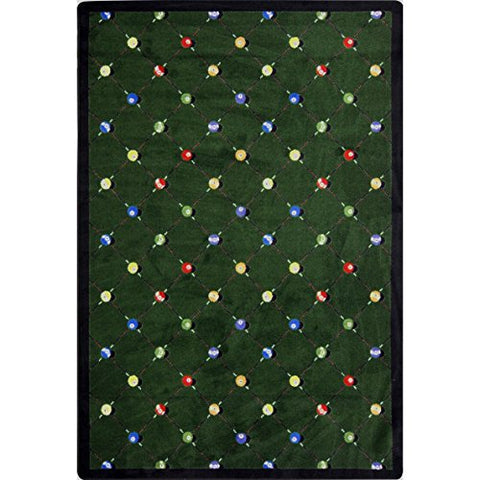 Joy Carpets Games People Play Billiards Gaming Area Rugs, 64-Inch by 92-Inch by 0.36-Inch, Green