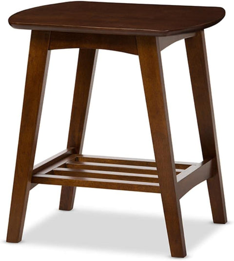 Baxton Studio Sacramento Mid-Century Modern Scandinavian Style End Table, Dark Walnut