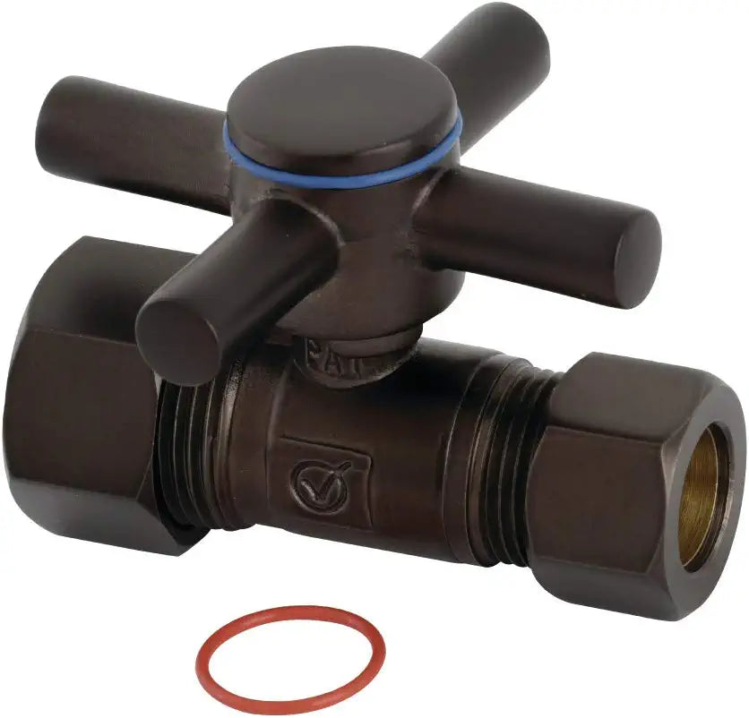 Kingston Brass CC44455DX Concord 5/8-Inch IPS x 1/2-Inch O.D. Comp Quarter Turn Straight Valve, Oil Rubbed Bronze