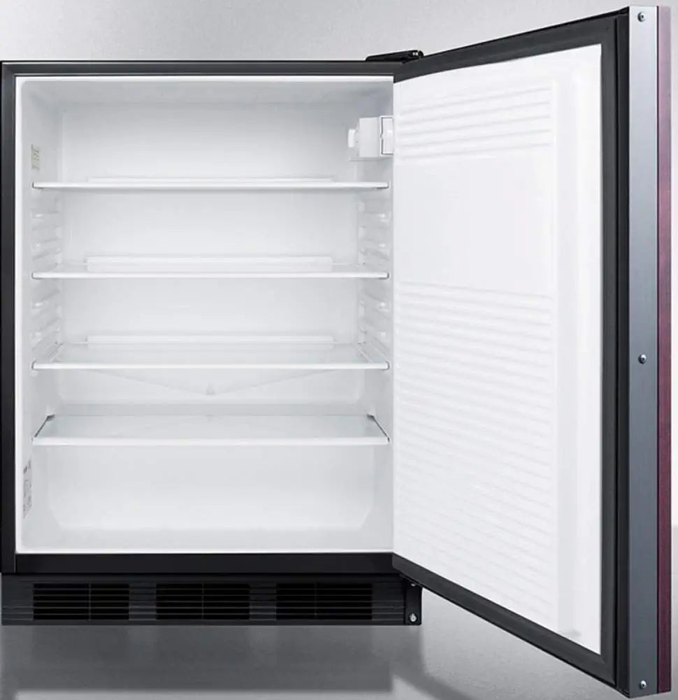 Summit Appliance FF7BKBIIF Commercially Listed Built-in Undercounter All-Refrigerator for General Purpose Use with Automatic Defrost, Integrated Door Frame for Panels and Black Cabinet