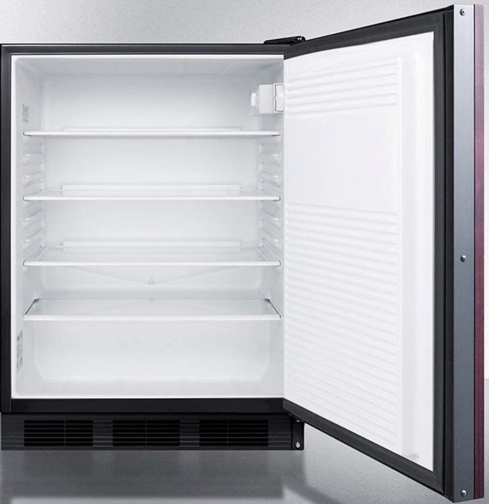 Summit Appliance FF7BKBIIFADA ADA Compliant Built-in Undercounter All-Refrigerator for General Purpose or Commercial Use with Automatic Defrost, Integrated Door Frame for Panels and Black Cabinet