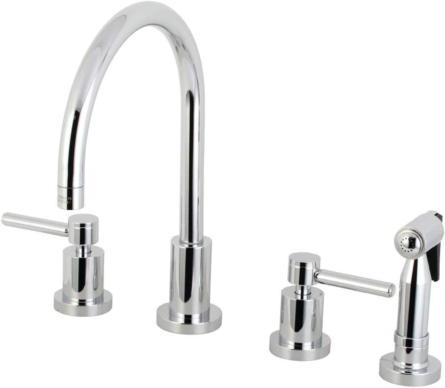 Kingston Brass KS8721DLBS Concord Widespread Kitchen Faucet, Polished Chrome