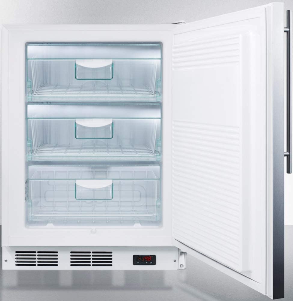 VT65ML7SSHVADA 24&#34; Commercially Approved ADA Compliant Upright Freezer with 3.5 cu. ft. Capacity Factory Installed Lock Three Slide-Out Drawers and Adjustable Thermostat in Stainless Steel