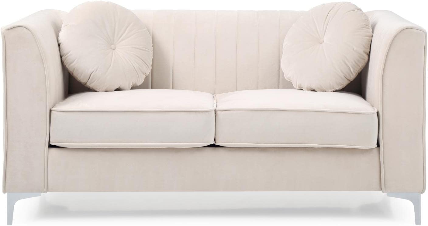 Glory Furniture Delray Loveseat, Ivory. Living Room Furniture, 2 Seater