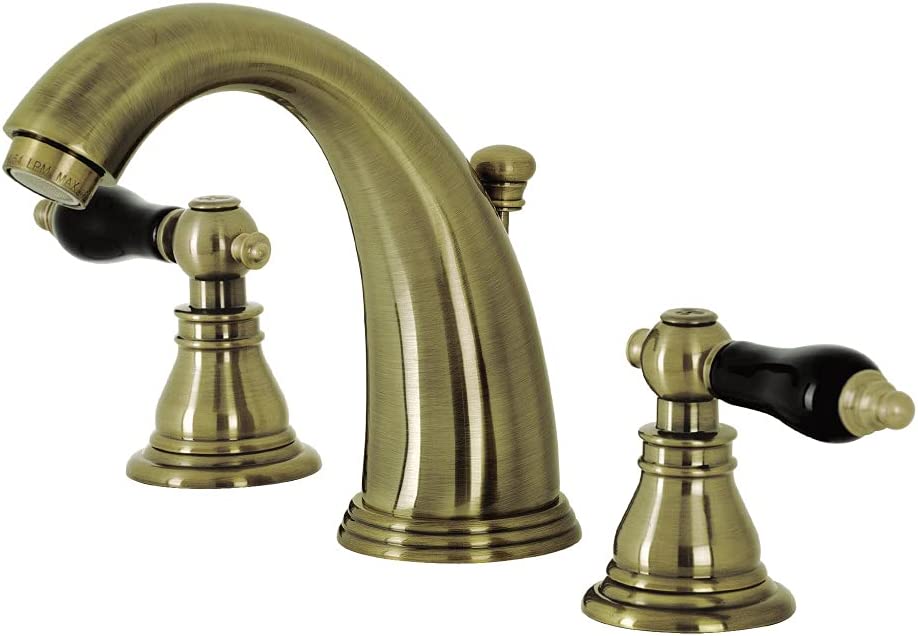 Kingston Brass KB983AKLAB Duchess Widespread Bathroom Faucet, Antique Brass