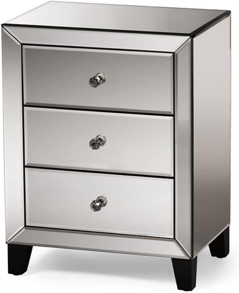 Baxton Studio FBA_RS1155 nightstands, Medium, Silver