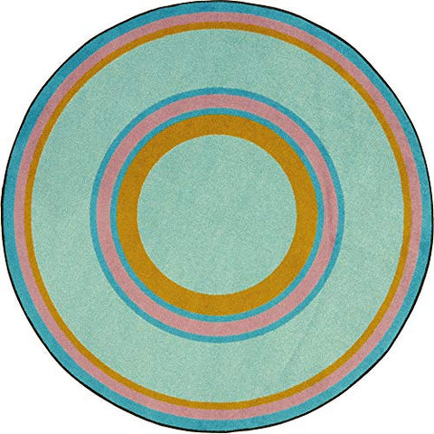 Joy Carpets Kid Essentials Ripples Misc Sold Color Area Rugs, 64-Inch by 64-Inch by 0.36-Inch, Teal