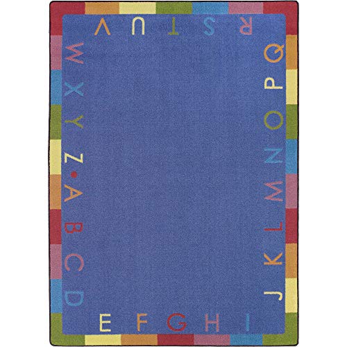 Joy Carpets Rainbow Alphabet Rug, Pastel, 5'4" x 7'8"