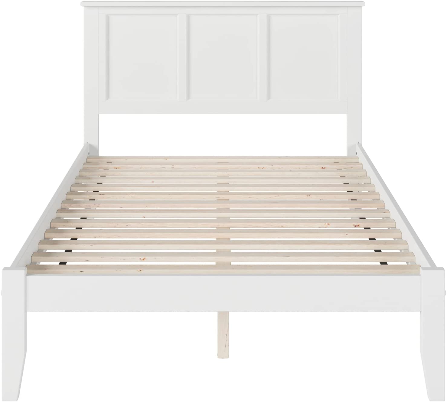 AFI Madison Platform Bed with Open Footboard and Turbo Charger, Full, White