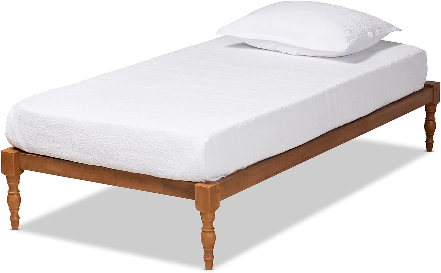 Baxton Studio Iseline Modern and Contemporary Walnut Brown Finished Wood Twin Size Platform Bed Frame