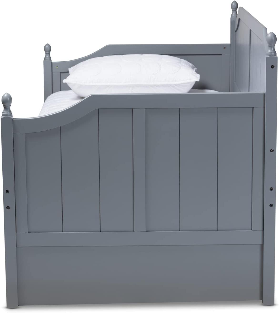 Baxton Studio Millie Cottage Farmhouse Grey Finished Wood Twin Size Daybed with Trundle