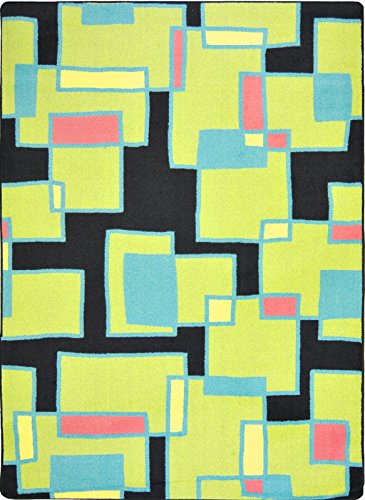 Joy Carpets Kid Essentials Outside The Box Teen Area Rugs, 64-Inch by 92-Inch by 0.36-Inch, Tropical