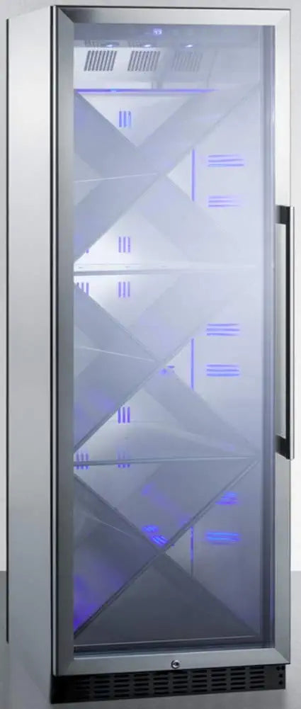 Summit Appliance SCR1401LHXCSS Full-Size Commercially Listed Wine Cellar with Stainless Steel Interior, Diamond Style Shelving, Digital Controls, Self-Closing Glass Door and Stainless Steel Cabinet