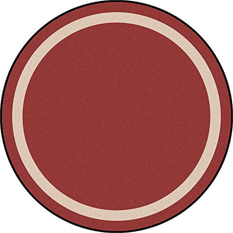 Joy Carpets Portrait Solid Colored Area Rug, Wine, 5&#39;4&#34; Round
