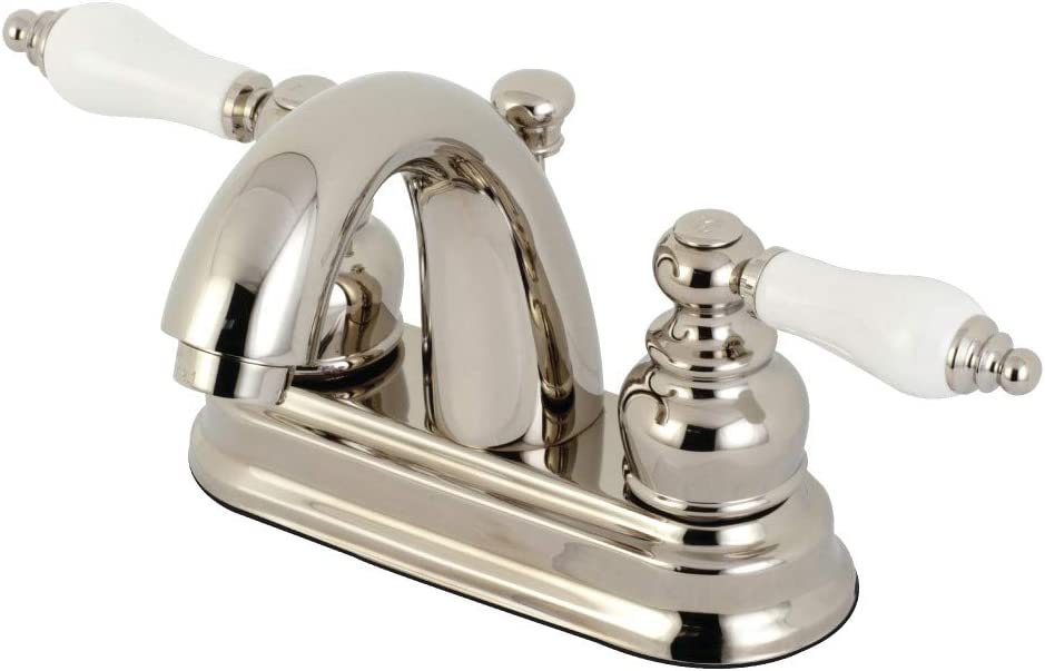 Kingston Brass KB5616PL Restoration 4&#34; Centerset Bathroom Faucet, Polished Nickel