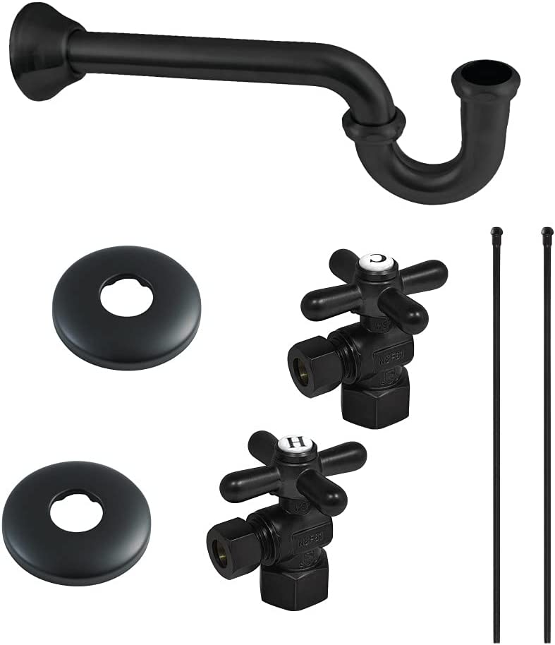 Kingston Brass KPK100MBP Trimscape Plumbing Supply Kit Combo, Matte Black