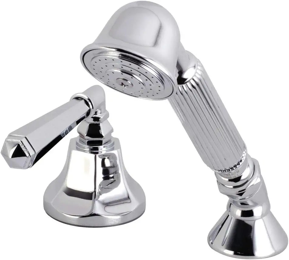 Kingston Brass KSK4301HLTR Deck Mount Hand Shower with Diverter for Roman Tub Faucet, Polished Chrome