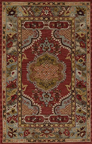 Joy Carpets Kaleidoscope Jalapeno Fiesta Whimsical Area Rugs, 64-Inch by 92-Inch by 0.36-Inch, Emerald