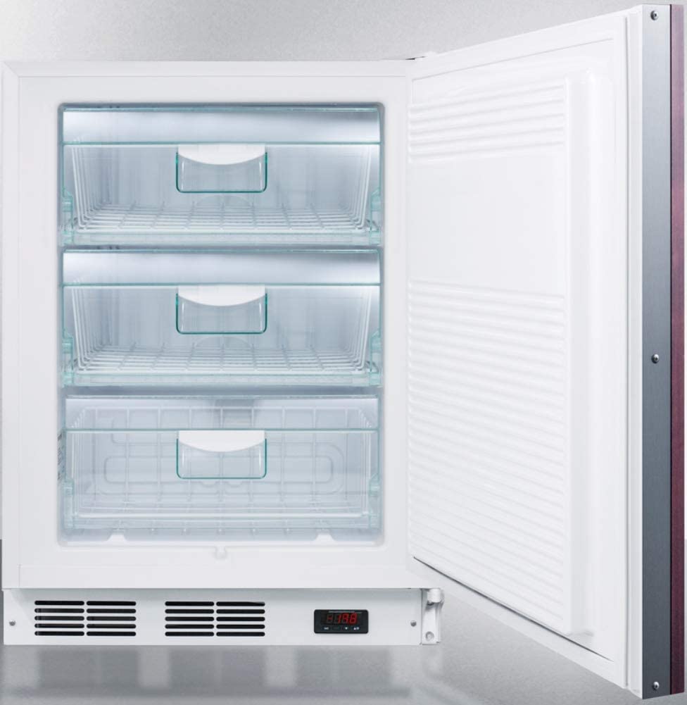 Summit Appliance VT65MLBIIFADA ADA Compliant Built-in Undercounter Medical All-Freezer Capable of -25Ã‚ÂºC Operation with Lock, Adjustable Thermostat, Door Accepts Custom Overlay Panels and White Cabinet