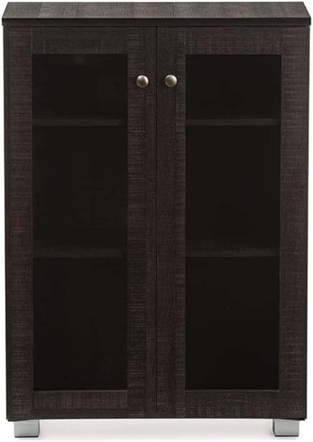 Baxton Studio B12-Brown Cabinet, Dark Brown