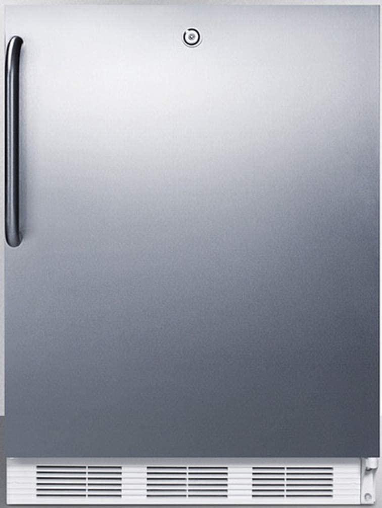 Summit Appliance FF6LW7CSSADA ADA Compliant Commercial All-refrigerator for Built-in General Purpose Use with Fully Wrapped Stainless Steel Exterior, Front Lock, Auto Defrost, Adjustable Thermostat