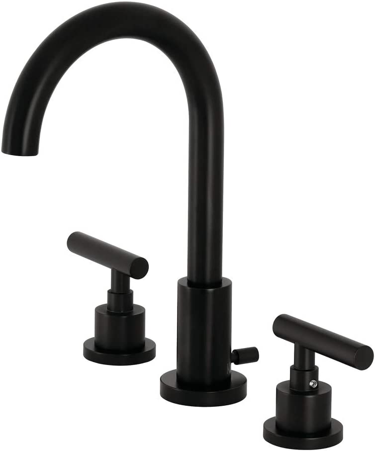 Kingston Brass FSC8920CML Manhattan Widespread Bathroom Faucet, Matte Black