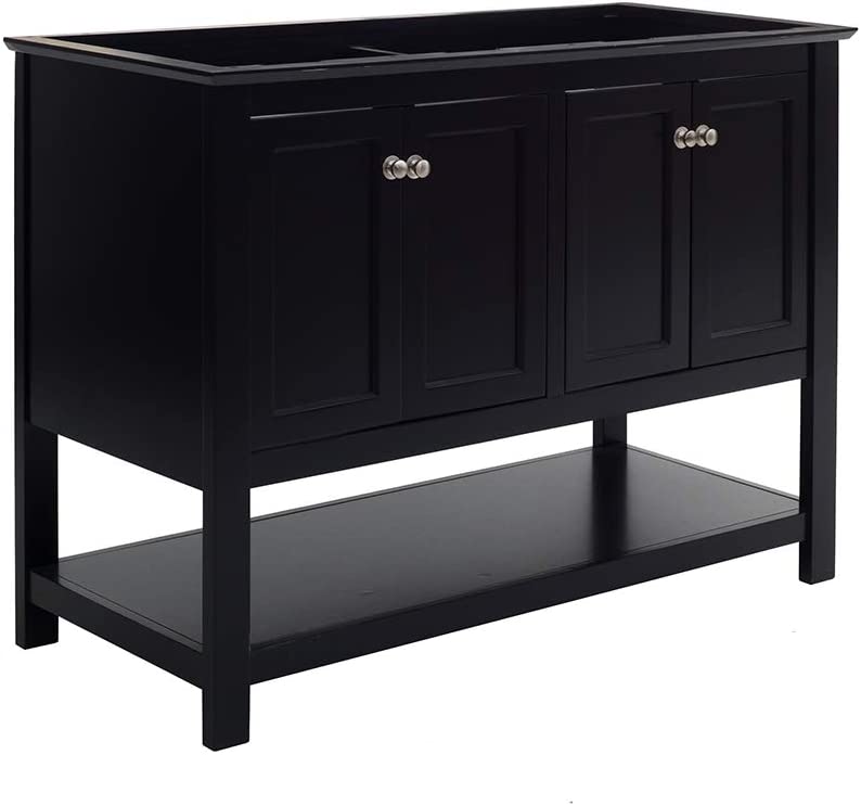 Fresca Manchester 48&#34; Black Traditional Double Sink Bathroom Cabinet