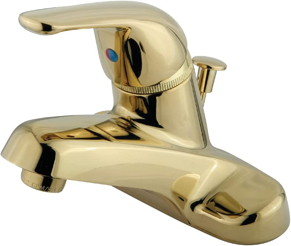 Kingston Brass GKB542 Chatham 4&#34; Centerset Bathroom Faucet, Polished Brass