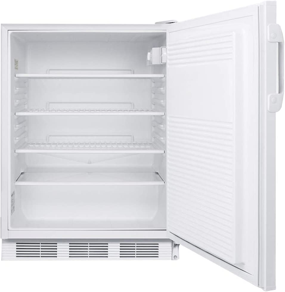 Summit Appliance FF7LWBIADA Accucold 24&#34; Wide Built-In All-Refrigerator, 5.5 cu.ft Capacity, ADA Compliant, Factory Installed Lock, Automatic Defrost, Adjustable Shelves, Adjustable Thermostat