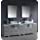 Fresca Torino 96&#34; Gray Modern Double Sink Bathroom Vanity w/ 3 Side Cabinets &amp; Vessel Sinks