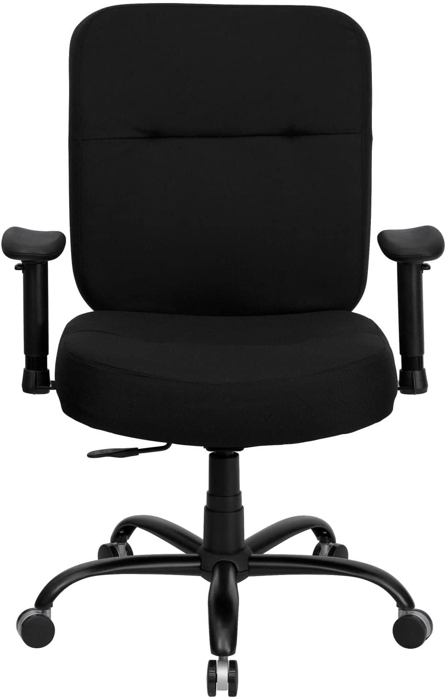 Flash Furniture HERCULES Series Big &amp; Tall 400 lb. Rated Black Fabric Rectangular Back Ergonomic Office Chair with Arms