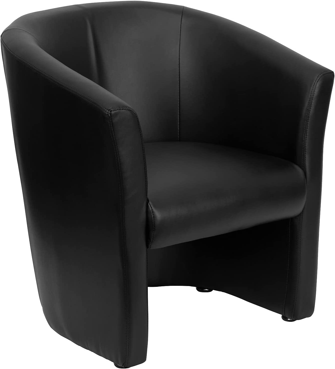 Flash Furniture Black LeatherSoft Barrel-Shaped Guest Chair