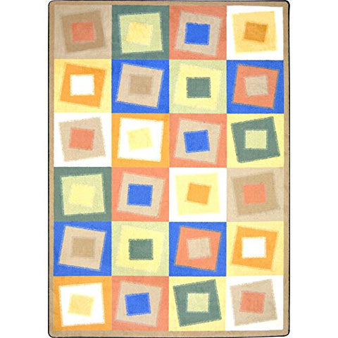 Joy Carpets Kid Essentials Off Balance Teen Area Rugs, 92-Inch by 129-Inch by 0.36-Inch, Softs