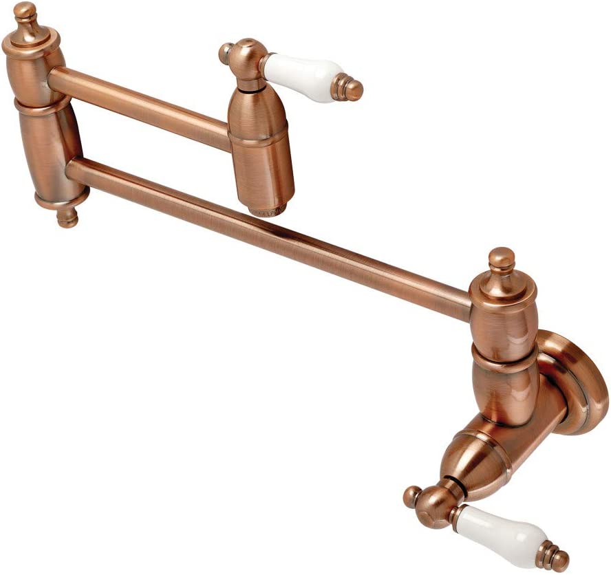 Kingston Brass KS310PLAC Restoration Pot Filler, Antique Copper