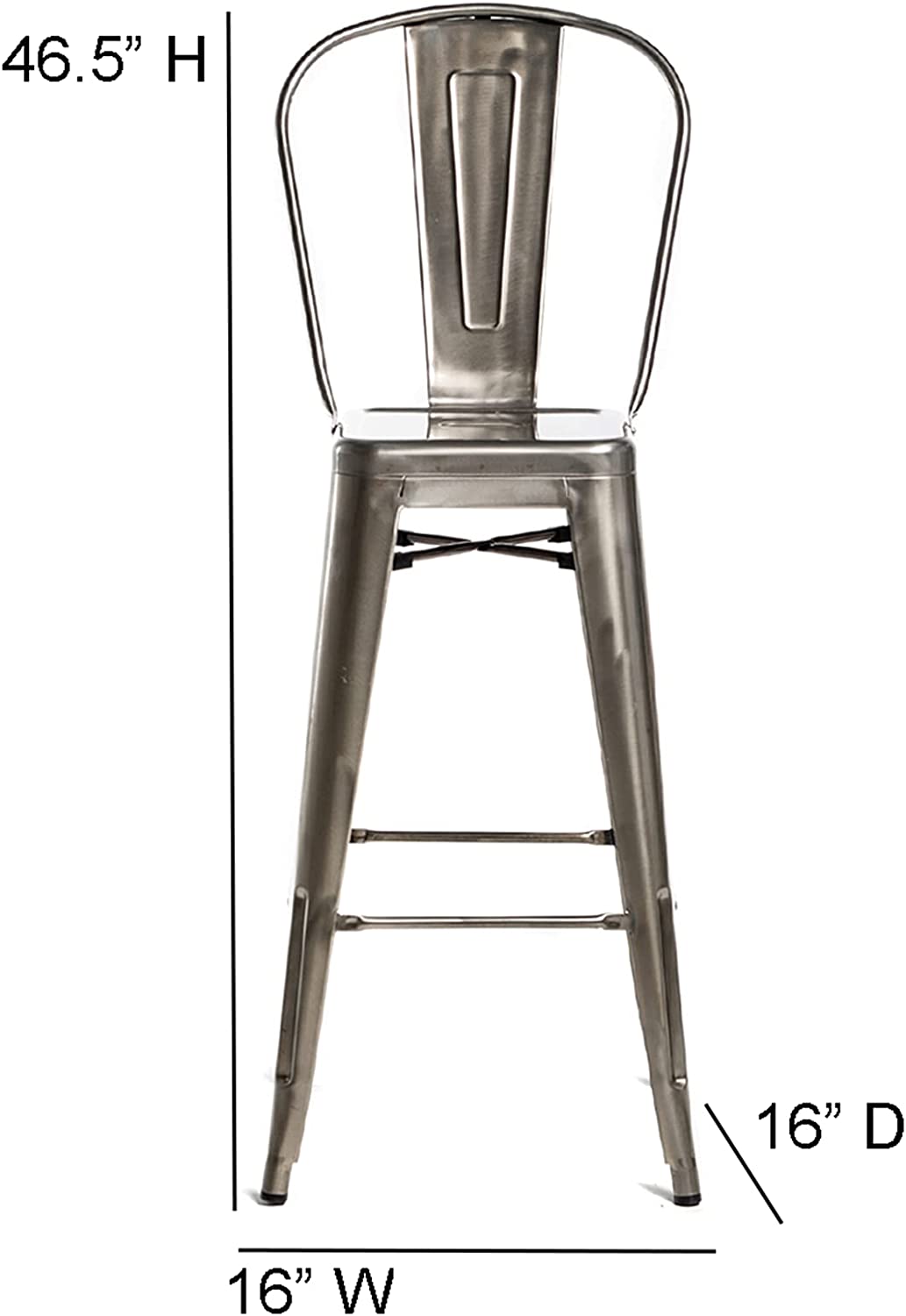 Commercial Seating Products Oscar Bar Stool Chairs, Gun Metal