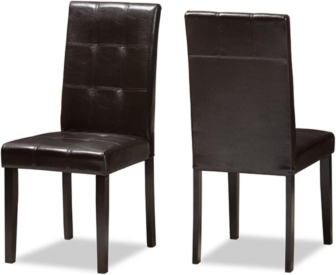 Baxton Studio Avery Modern and Contemporary Dark Brown Faux Leather Upholstered 5-Piece Dining Set