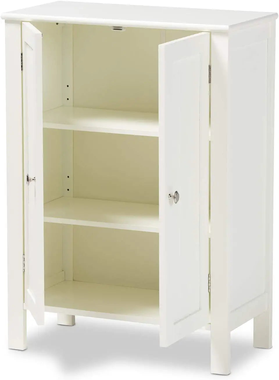 Baxton Studio Thelma Cottage and Farmhouse White Finished 2-door Wood Multipurpose Storage Cabinet