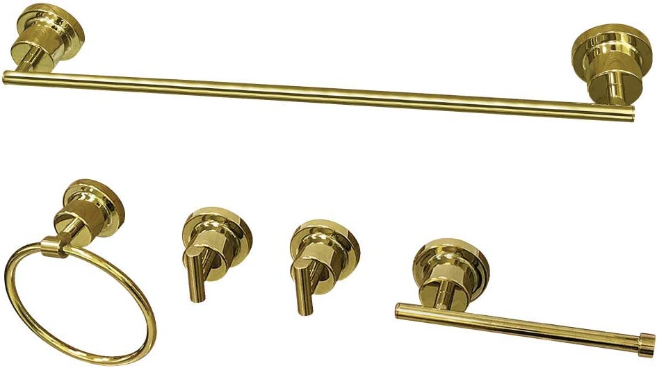 Kingston Brass BAH8212478PB Concord Bathroom Hardware Set, Polished Brass