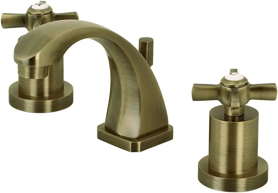 Kingston Brass KS4943ZX Millennium 8&#34; Widespread Bathroom Faucet, Antique Brass