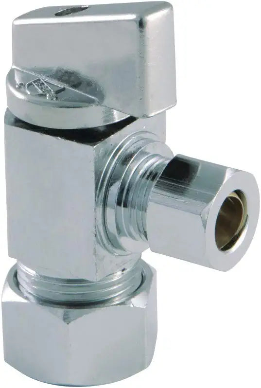 Kingston Brass KF53301CTL Columbia 5 x 3/8 Inch O.D Compression Quarter-Turn Angle Stop Valve, Polished Chrome