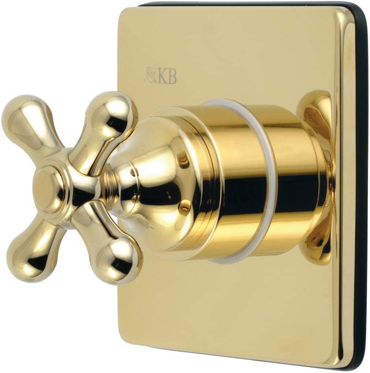 Kingston Brass KS3042AX Three-Way Diverter Valve with Trim Kit, Polished Brass