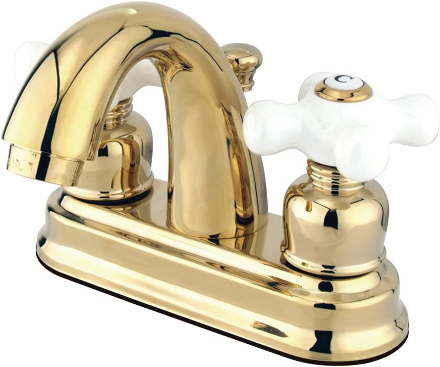 Kingston Brass KB5612PX Restoration 4-Inch Centerset Lavatory Faucet, Polished Brass