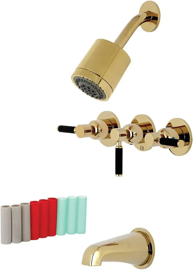 Kingston Brass KBX8132DKL Kaiser Tub and Shower Faucet, Polished Brass