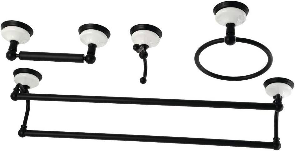 Kingston Brass BAK1113478MB Victorian Bathroom Hardware Set, Matte Black